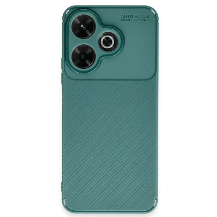 Xiaomi Redmi 13 4G Kılıf Auto Focus Karbon Kapak - Koyu Yeşil
