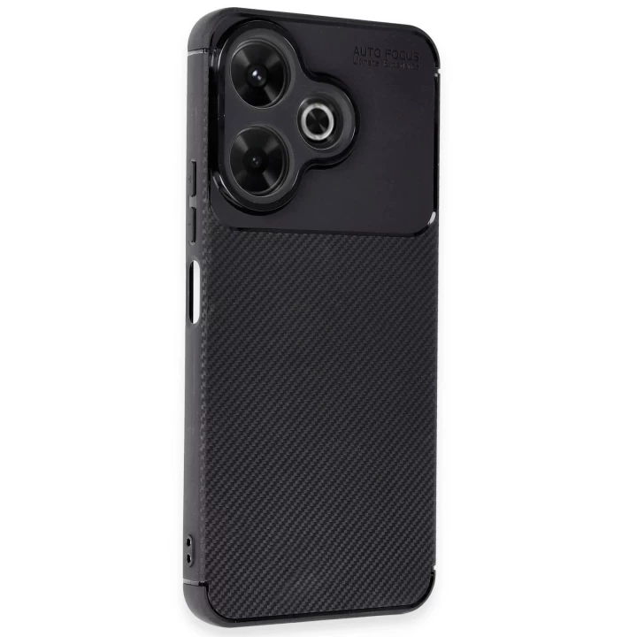 Xiaomi Redmi 13 4G Kılıf Auto Focus Karbon Kapak - Siyah