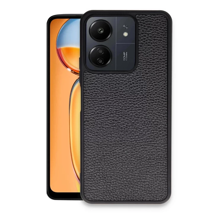 Xiaomi Redmi 13C Kılıf Aras Deri Kapak - Siyah