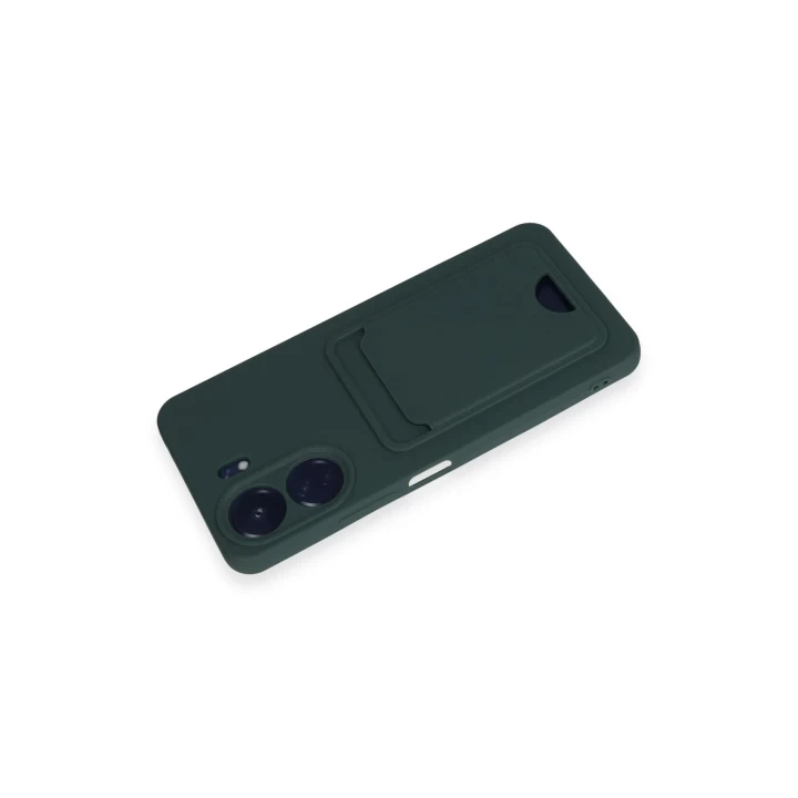 Xiaomi Redmi 13C Kılıf Kelvin Kartvizitli Silikon - Koyu Yeşil
