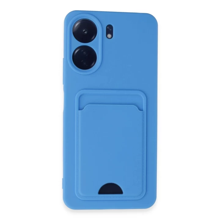 Xiaomi Redmi 13C Kılıf Kelvin Kartvizitli Silikon - Mavi