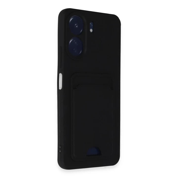 Xiaomi Redmi 13C Kılıf Kelvin Kartvizitli Silikon - Siyah
