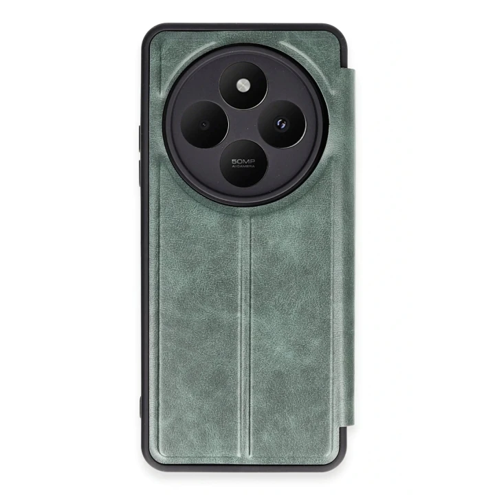 Xiaomi Redmi 14C Kılıf Flip Cover - Koyu Yeşil