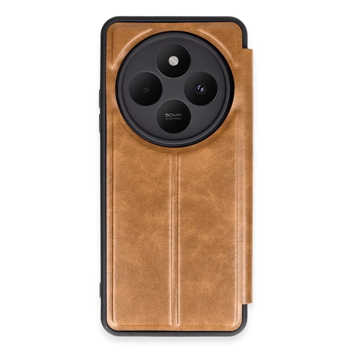 Xiaomi Redmi 14C Kılıf Flip Cover - Taba