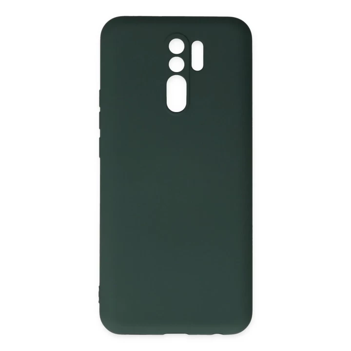 Xiaomi Redmi 9 Kılıf Nano içi Kadife Silikon - Koyu Yeşil