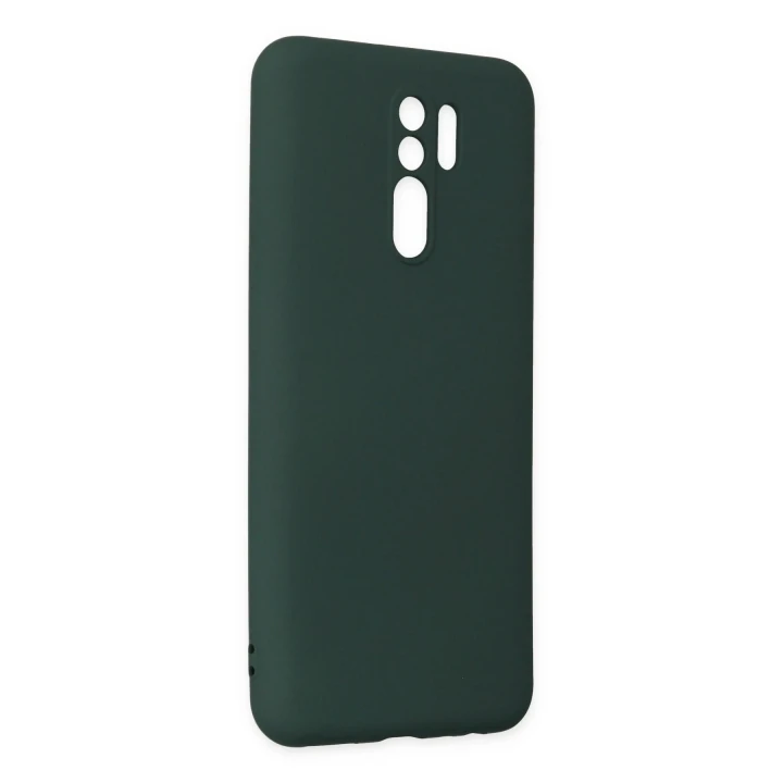 Xiaomi Redmi 9 Kılıf Nano içi Kadife Silikon - Koyu Yeşil