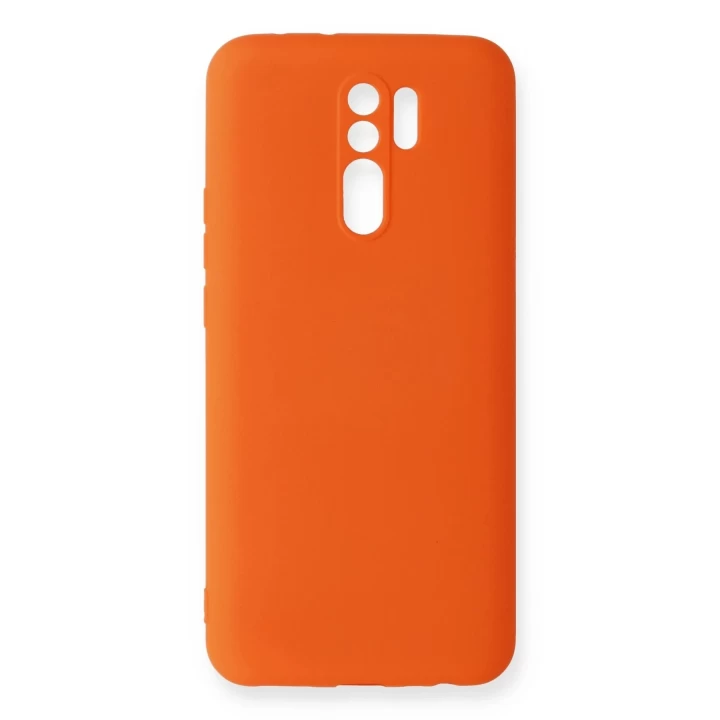 Xiaomi Redmi 9 Kılıf Nano içi Kadife Silikon - Turuncu