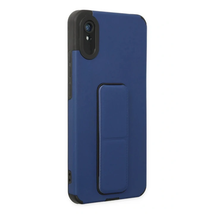 Xiaomi Redmi 9A Kılıf Mega Standlı Silikon - Mavi