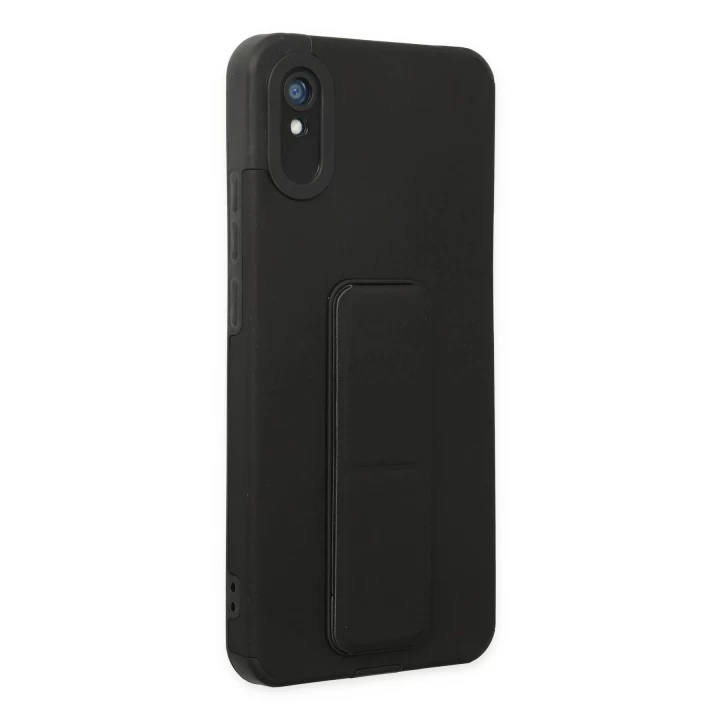 Xiaomi Redmi 9A Kılıf Mega Standlı Silikon - Siyah