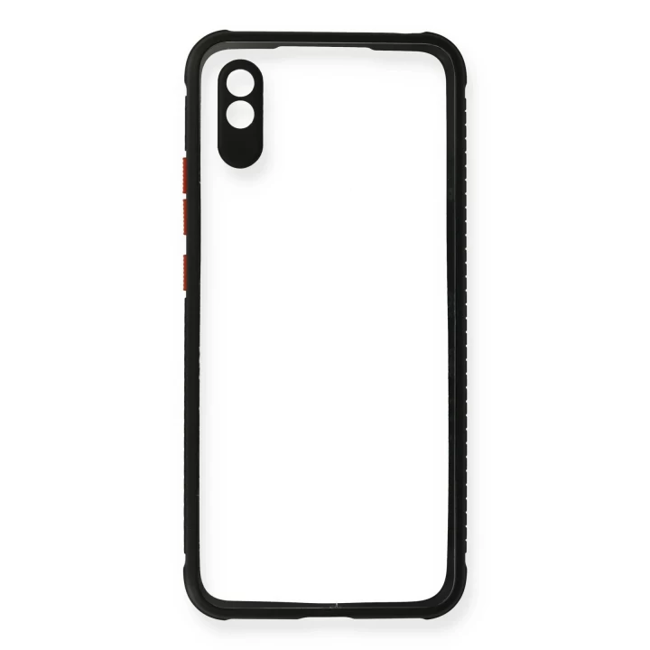 Xiaomi Redmi 9A Kılıf Miami Şeffaf Silikon - Siyah