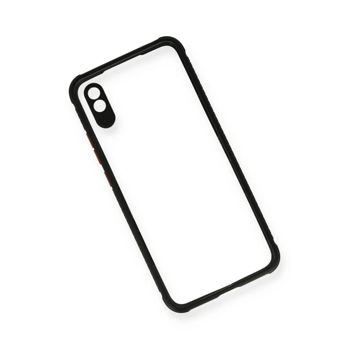 Xiaomi Redmi 9A Kılıf Miami Şeffaf Silikon - Siyah