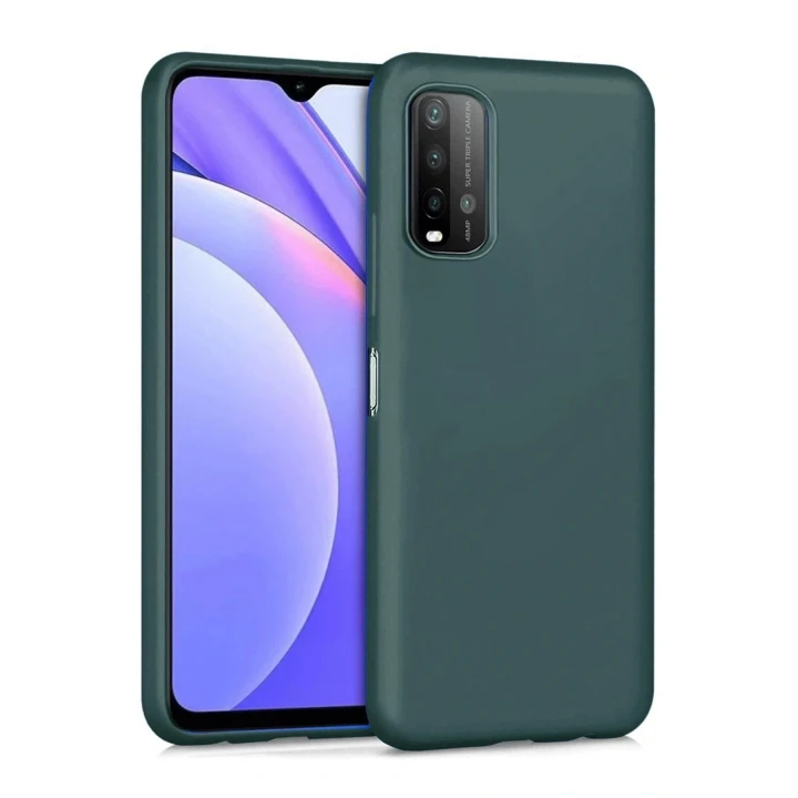 Xiaomi Redmi 9T Kılıf Nano içi Kadife Silikon - Koyu Yeşil