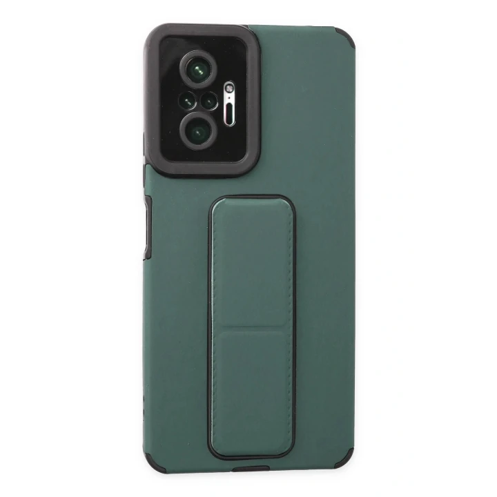 Xiaomi Redmi Note 10 Pro Kılıf Mega Standlı Silikon - Yeşil