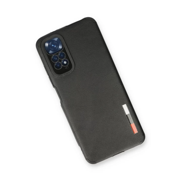Xiaomi Redmi Note 11 Kılıf Loop Deri Silikon - Siyah