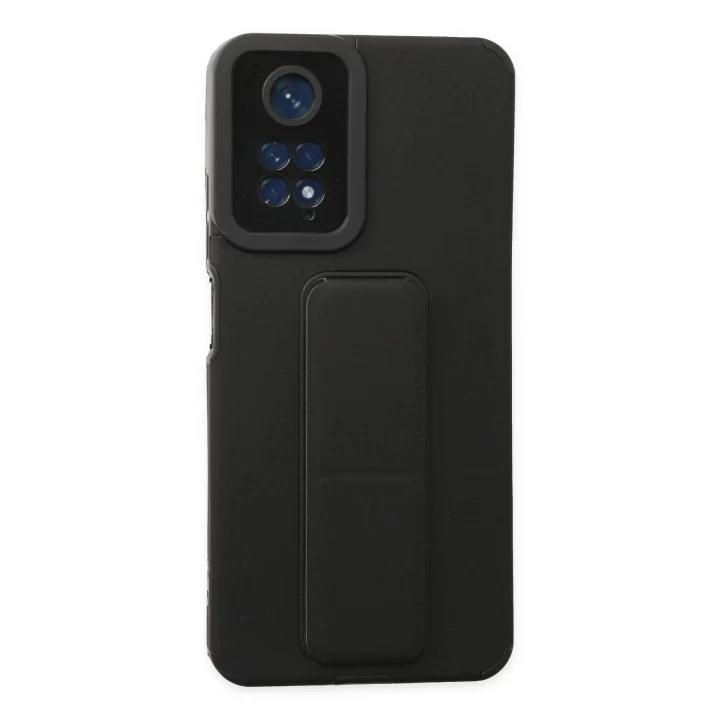 Xiaomi Redmi Note 11 Kılıf Mega Standlı Silikon - Siyah
