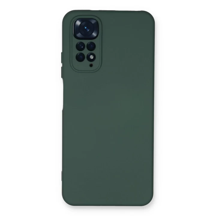 Xiaomi Redmi Note 11 Kılıf Nano içi Kadife Silikon - Koyu Yeşil