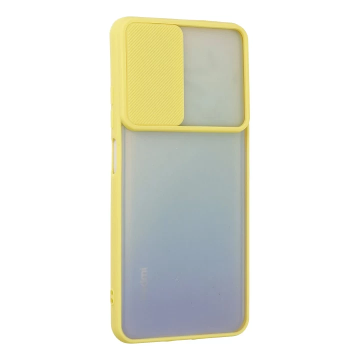 Xiaomi Redmi Note 11 Kılıf Palm Buzlu Kamera Sürgülü Silikon - Sarı