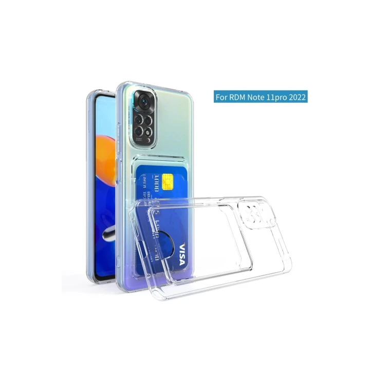 Xiaomi Redmi Note 11 Pro Kılıf Kart Şeffaf Silikon - Şeffaf