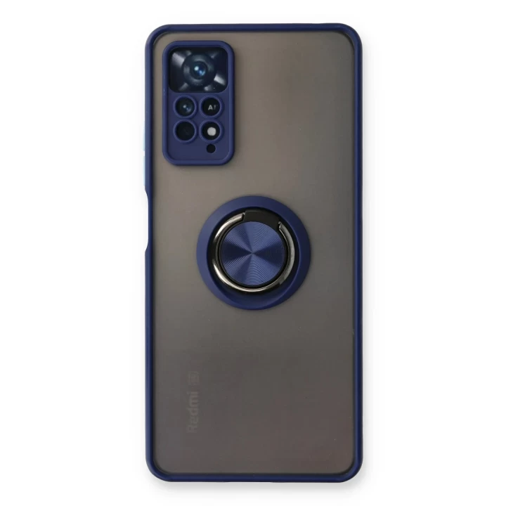 Xiaomi Redmi Note 11 Pro Kılıf Montreal Yüzüklü Silikon Kapak - Lacivert