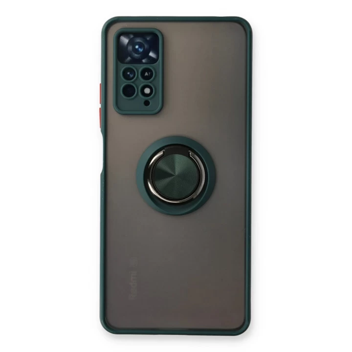 Xiaomi Redmi Note 11 Pro Kılıf Montreal Yüzüklü Silikon Kapak - Yeşil