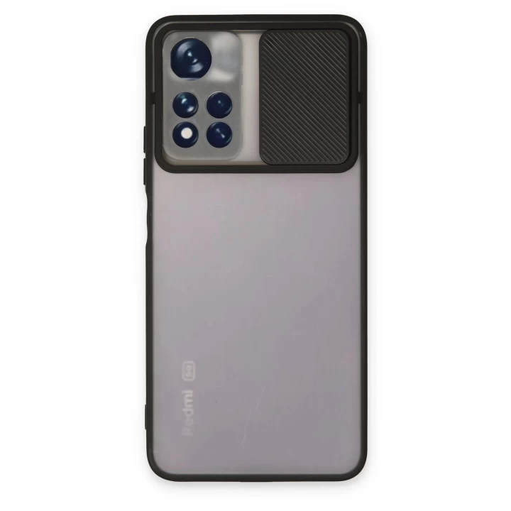 Xiaomi Redmi Note 11 Pro Plus 5G Kılıf Palm Buzlu Kamera Sürgülü Silikon - Siyah