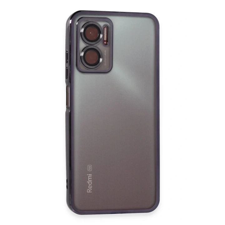 Xiaomi Redmi Note 11E Kılıf Razer Lensli Silikon - Mor