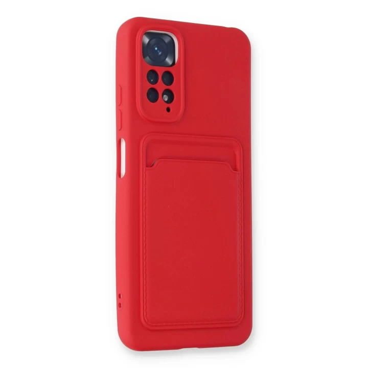 Xiaomi Redmi Note 11S Kılıf Kelvin Kartvizitli Silikon - Kırmızı