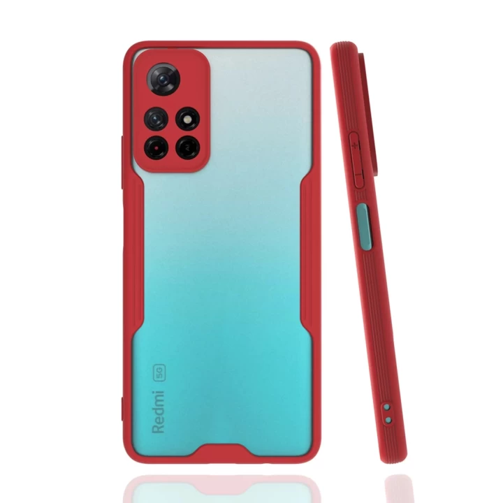 Xiaomi Redmi Note 11T Kılıf Platin Silikon - Kırmızı