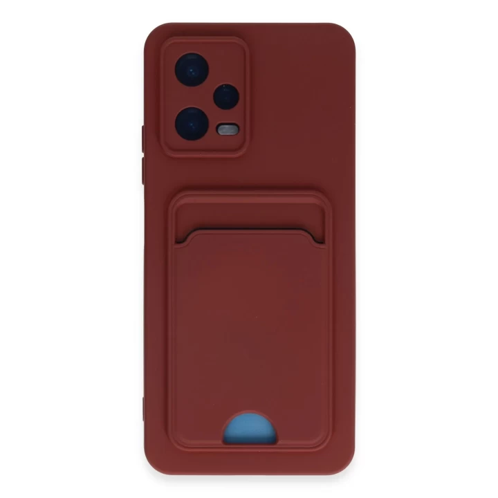 Xiaomi Redmi Note 12 4G Kılıf Kelvin Kartvizitli Silikon - Bordo