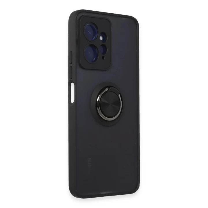 Xiaomi Redmi Note 12 4G Kılıf Montreal Yüzüklü Silikon Kapak - Siyah
