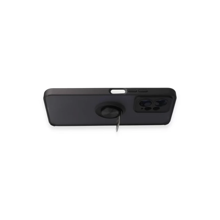 Xiaomi Redmi Note 12 4G Kılıf Montreal Yüzüklü Silikon Kapak - Siyah