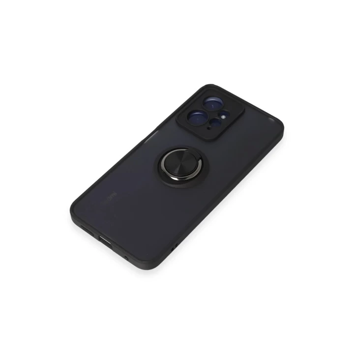 Xiaomi Redmi Note 12 4G Kılıf Montreal Yüzüklü Silikon Kapak - Siyah