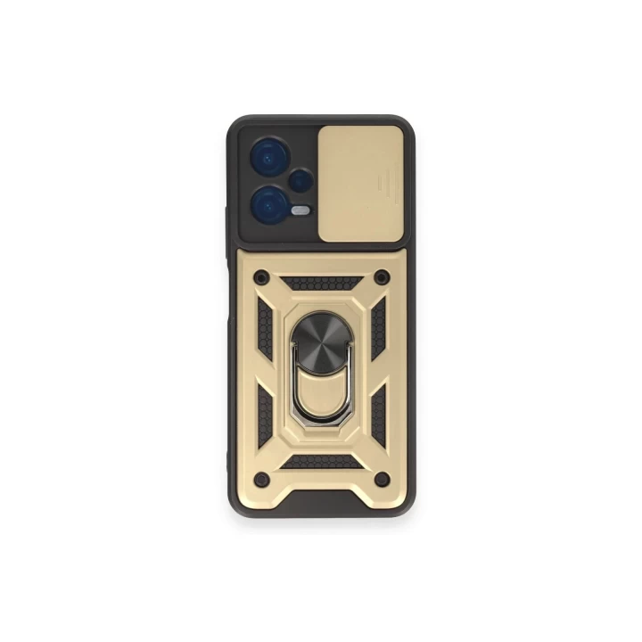 Xiaomi Redmi Note 12 4G Kılıf Pars Lens Yüzüklü Silikon - Gold