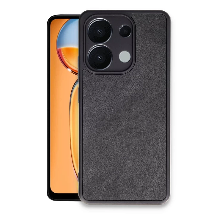 Xiaomi Redmi Note 13 4G Kılıf Aras Deri Kapak - Siyah