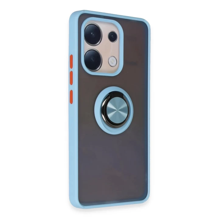 Xiaomi Redmi Note 13 4G Kılıf Montreal Yüzüklü Silikon Kapak - Buz Mavi