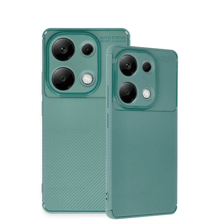 Xiaomi Redmi Note 13 Pro 4G Kılıf Auto Focus Karbon Kapak - Koyu Yeşil