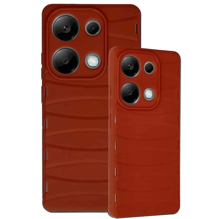 Xiaomi Redmi Note 13 Pro 4G Kılıf Bibercas Silikon Kapak - Kırmızı