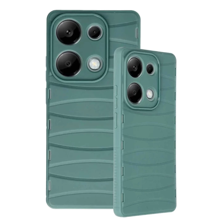 Xiaomi Redmi Note 13 Pro 4G Kılıf Bibercas Silikon Kapak - Koyu Yeşil