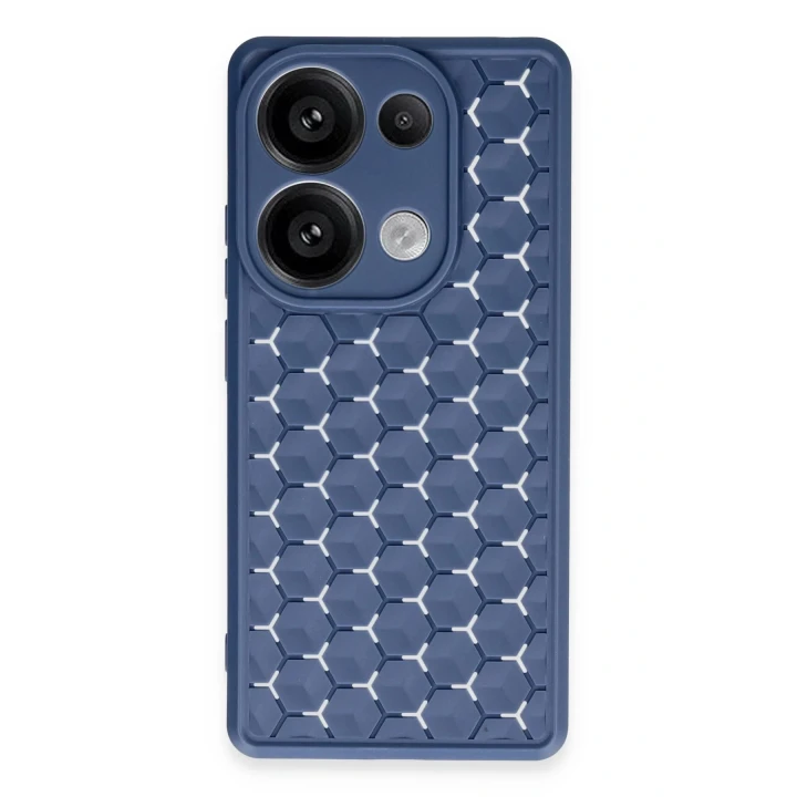 Xiaomi Redmi Note 13 Pro 4G Kılıf Petek Silikon Kapak - Lacivert