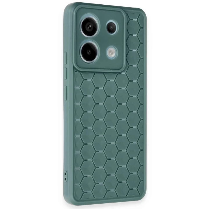 Xiaomi Redmi Note 13 Pro 5G Kılıf Petek Silikon Kapak - Koyu Yeşil