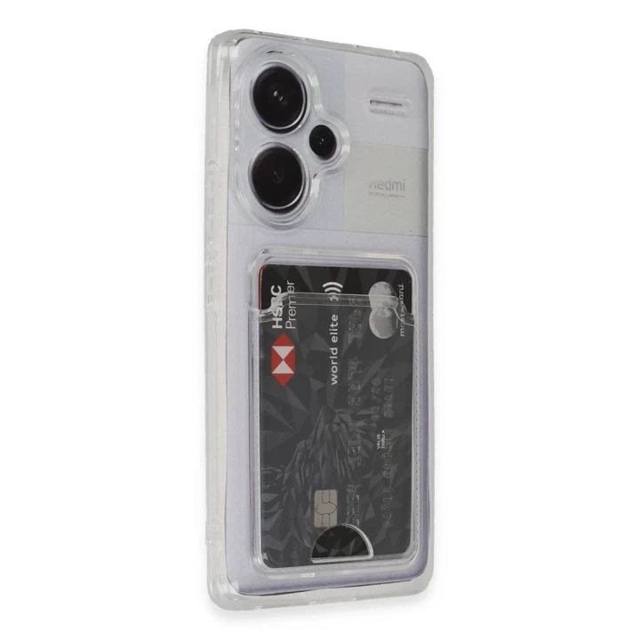 Xiaomi Redmi Note 13 Pro Plus Kılıf Kart Şeffaf Silikon - Şeffaf