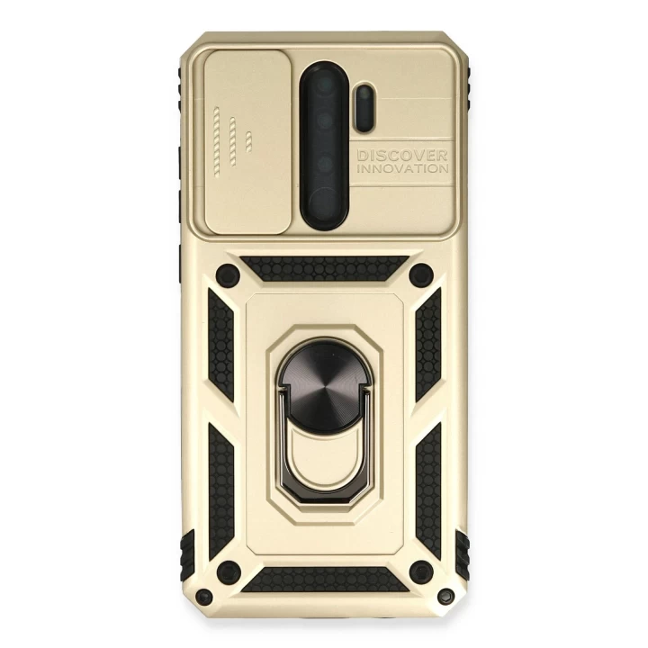 Xiaomi Redmi Note 8 Pro Kılıf Pars Lens Yüzüklü Silikon - Gold