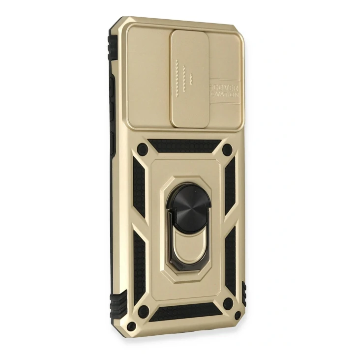 Xiaomi Redmi Note 8 Pro Kılıf Pars Lens Yüzüklü Silikon - Gold