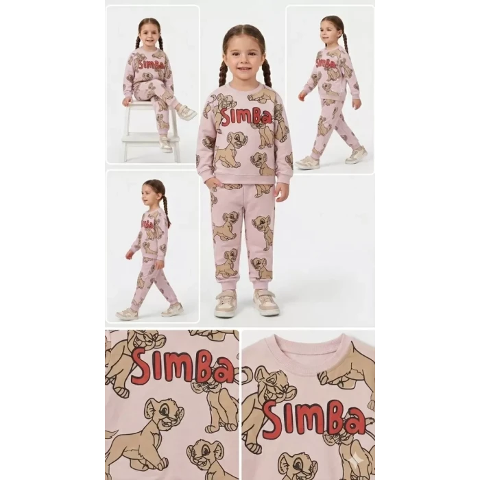 2-5 Yaş Aslan Baskılı Penye Çocuk Takımı