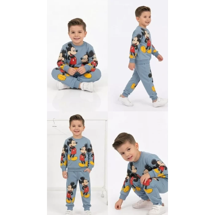 2-5 Yaş Fare Baskılı Penye Çocuk Takımı