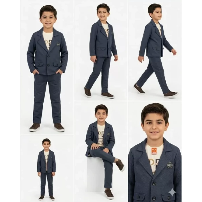 2-9 Yaş Jagger Kumaş 3 Parça Çocuk Takımı