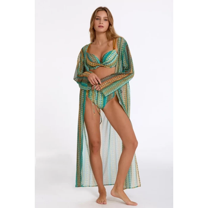 Argento 2106-3018 Kadın Önü Açık Uzun Kaftan