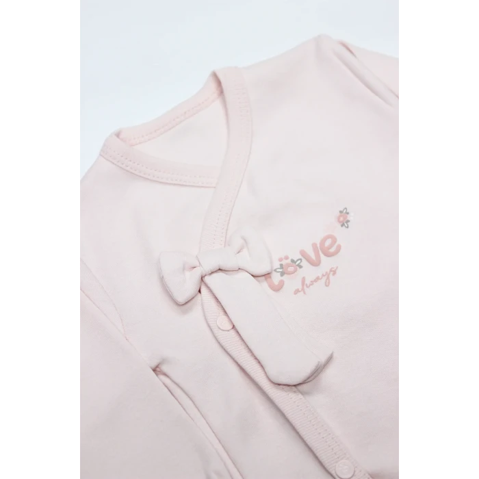 Bistyle 3lü Zıbın Takım Grow İn Love 13102 Pembe Ekru