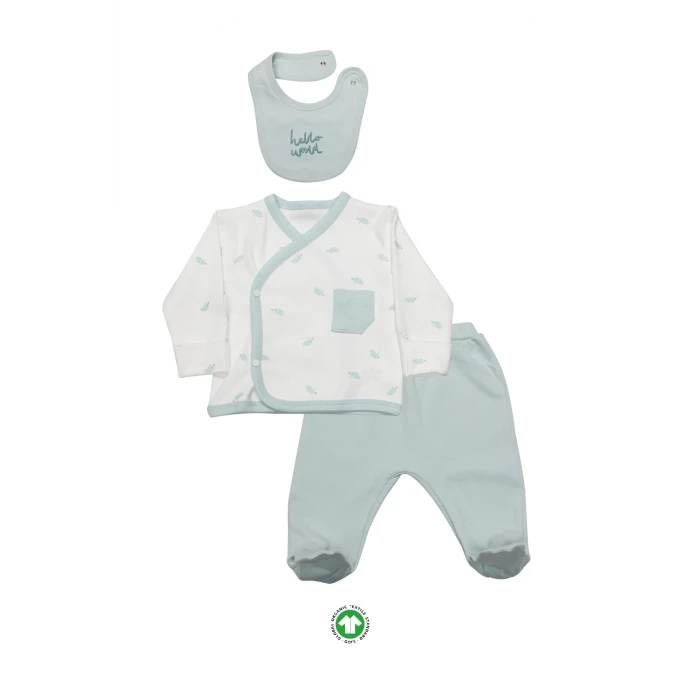 Bistyle 3lü Zıbın Takım Hello World 13105 Mint