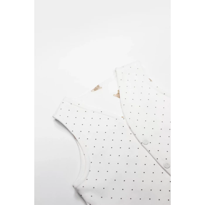 Bistyle I Am So Bear Çift Taraflı Bebe Yelek 18103 Bej Ekru